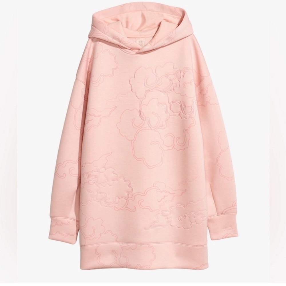 Nicki Minaj X H&M Exclusive Pink Oversized Embroidered Sweatshirt Dress Size S